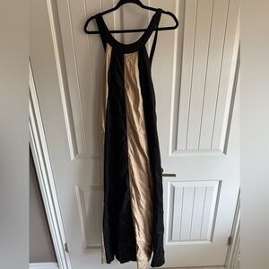 Anthropologie Black and Tan Maxi Dress